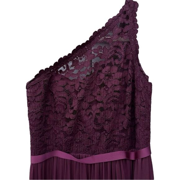 DAVID'S BRIDAL NWT Long Mesh Skirt with Lace Bodice Dress *Wine 14 - Picture 3 of 7